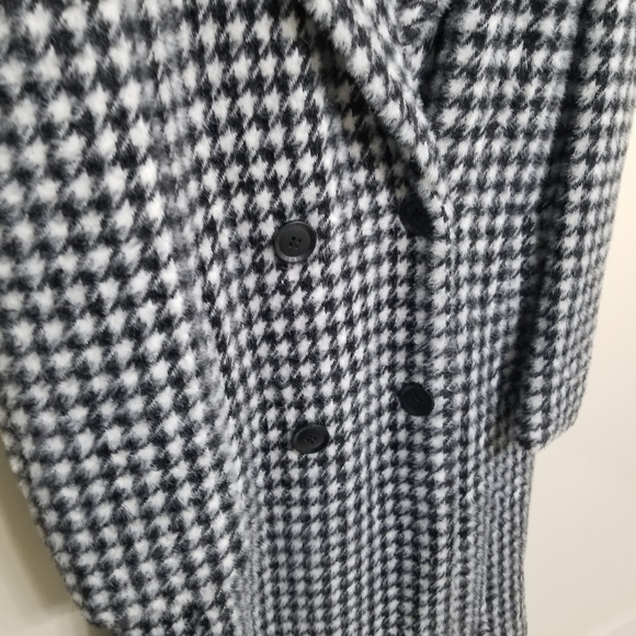 BCBGMAXAZRIA Houndstooth Double Breasted Coat -XXS - Black & White New with Tag - Picture 4 of 5